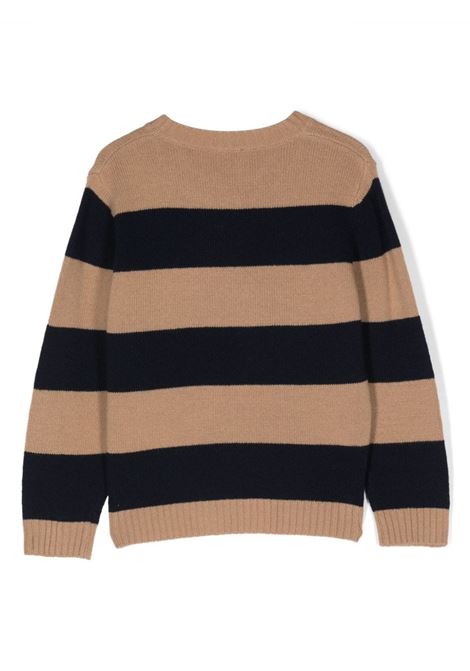 Merino Striped Sweater In Blue/Wood IL GUFO | A23MA430EM2201349