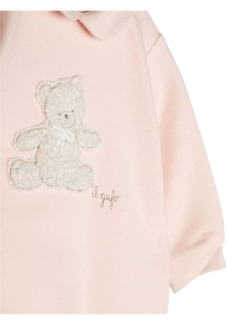 Pink Playsuit With Teddy Bear Appliqu? IL GUFO | A23TP307M0100304