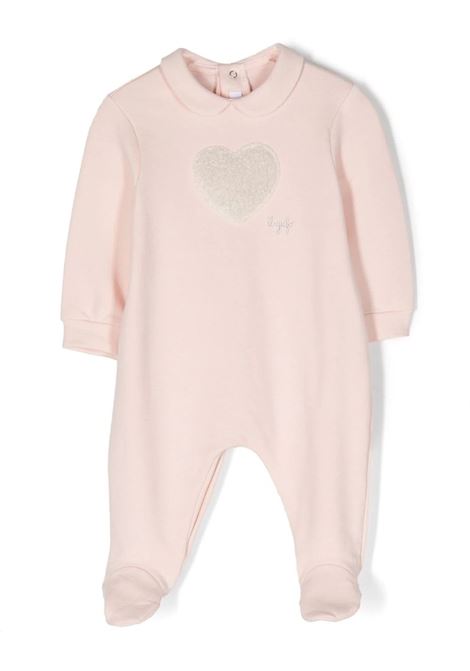 Pink Fleece Sleepsuit With Beige Heart IL GUFO | A23TP326M0100304