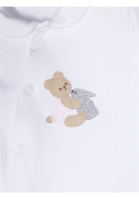 White and Pink Sleepsuit With Teddy Bear Motif IL GUFO | P23TP329M00320132