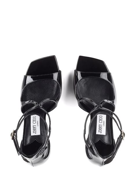 Azia 110 Sandal In Black Patent Leather JIMMY CHOO | AZIA 110 PATBLACK