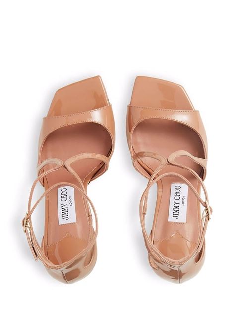 Azia Sandal In Pastel Pink Patent Leather JIMMY CHOO | AZIA 95 PATBALLET PINK