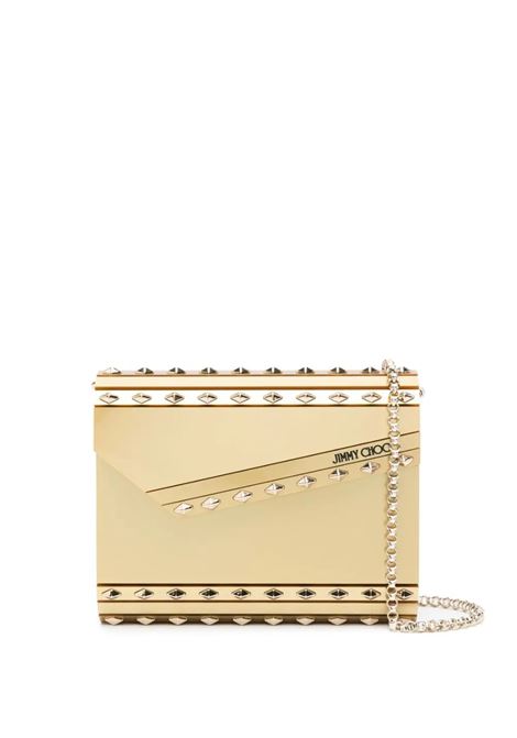 Gold Acrylic Clutch Bag with Studs JIMMY CHOO | CANDY TBWGOLD/LIGHT GOLD
