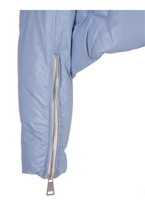 Puff Khris Cropped Shiny Jacket In Sky Blue KHRISJOY | AFPW004N-NYLSK111