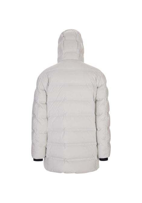 White Quilted Midi Down Jacket With Ribbed Knitted Inserts KIRED | WREUS3W6806501