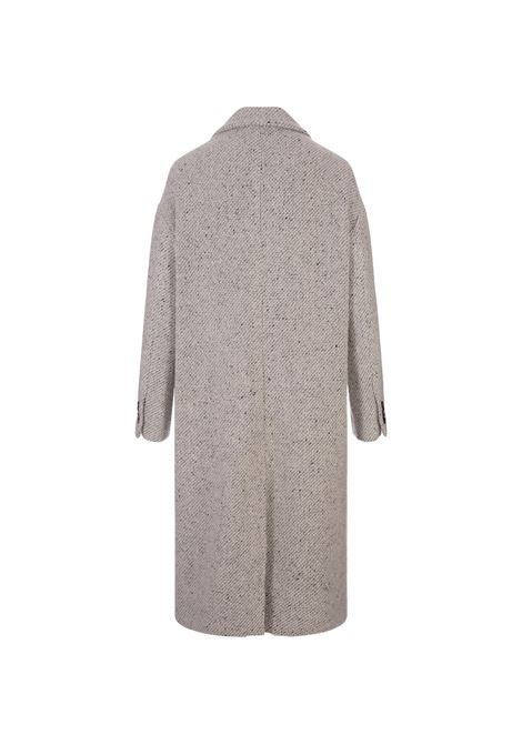 Grey Wool, Silk and Cashmere Long Coat KITON | D56615K0121C07