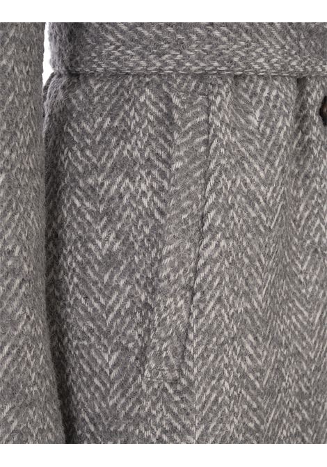 Gray Coat With Chevron Pattern KITON | D56620K0533C01