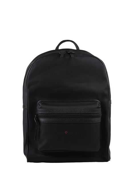 Black Backpack With Embroidered Logo KITON | UBBACKN0080801