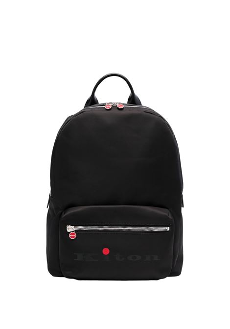 Black Nylon Backpack With Logo KITON | UBN005XC106101