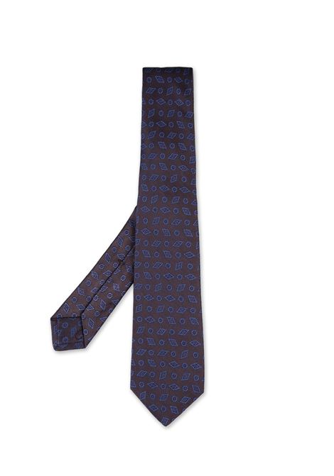 Cravatta Marrone Con Pattern Geometrico KITON | UCRVKRC07H1708
