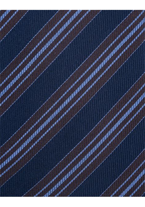 Cravatta Regimental Mogador Blu e Azzurro KITON | UCRVKRC07H7202