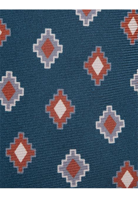 Cravatta In Seta Petrolio Con Pattern Rombi KITON | UCRVKRC07H9604