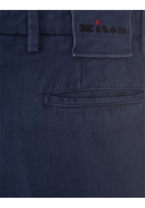 Pantaloni In Cotone e Cashmere Blu KITON | UFPP79J0202C01