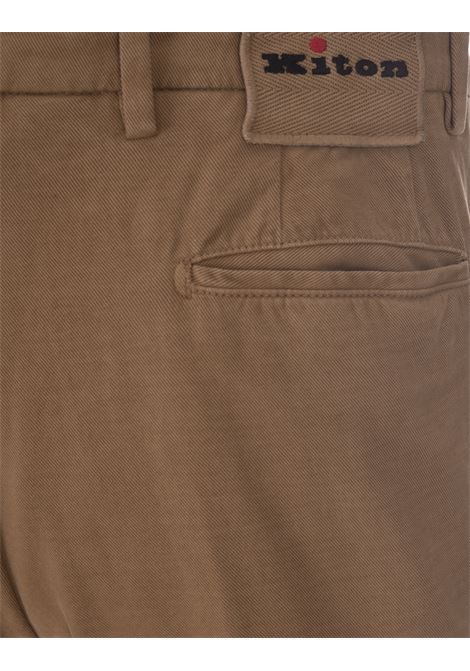 Pantaloni In Cotone e Cashmere Cammello KITON | UFPP79J0202C07