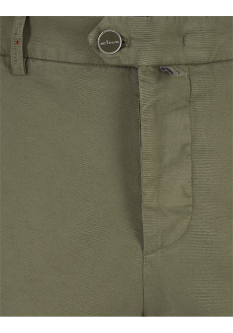 Pantaloni In Cotone, Seta e Cashmere Verde Oliva KITON | UFPPEJ0201C09