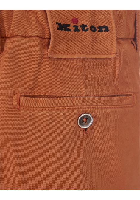 Pantaloni In Cotone, Seta e Cashmere Arancioni KITON | UFPPEJ0201C12