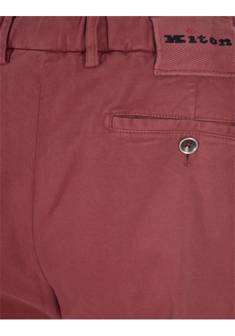 Pantaloni In Cotone, Seta e Cashmere Rosso Mattone KITON | UFPPEJ0201C13