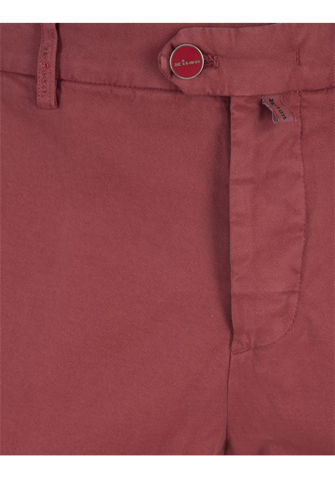 Pantaloni In Cotone, Seta e Cashmere Rosso Mattone KITON | UFPPEJ0201C13