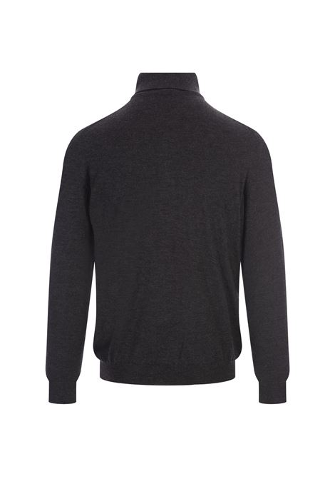 Dark Grey Silk and Cashmere Polo Shirt KITON | UK05W23984
