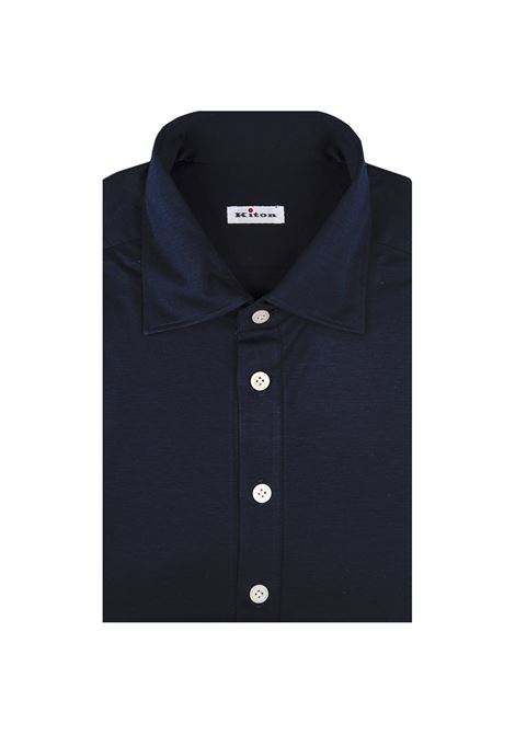 Night Blue Cotton Polo Shirt KITON | UMC012K06R4911