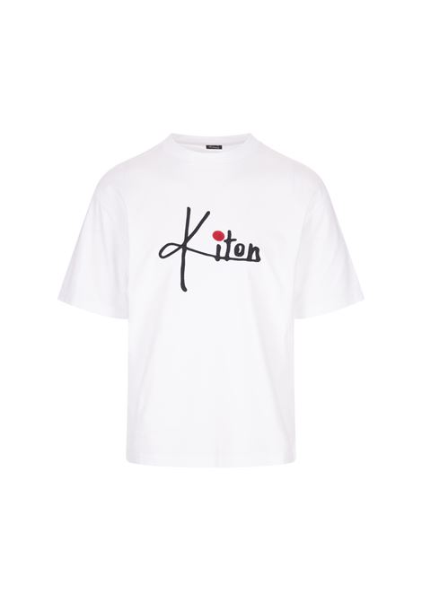 T-Shirt Bianca Con Firma Kiton KITON | UMK030201