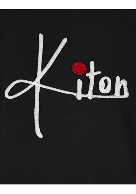 T-Shirt Nera Con Firma Kiton KITON | UMK030202