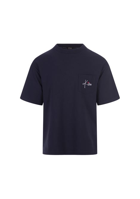 T-Shirt Blu Navy Con Logo Sul Taschino KITON | UMK030303