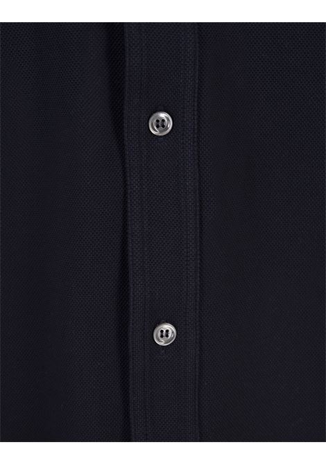 Navy Blue Piqu? Polo Style Shirt KITON | UMK031405
