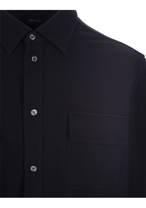 Navy Blue Piqu? Polo Style Shirt KITON | UMK031405