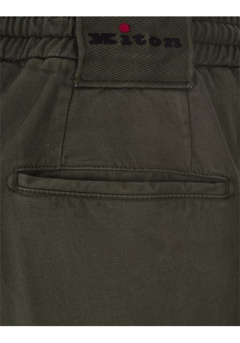 Pantaloni-Jogger In Misto Lyocell Verde KITON | UPLACJ0210C10