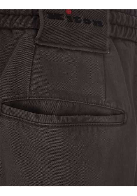 Pantaloni-Jogger In Misto Lyocell Marrone KITON | UPLACJ0210C15