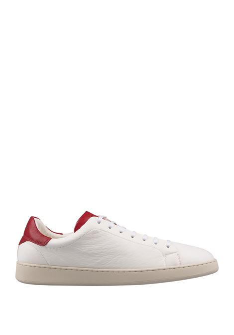 Low Sneakers In White And Red Leather KITON | USSTEN2NX002303