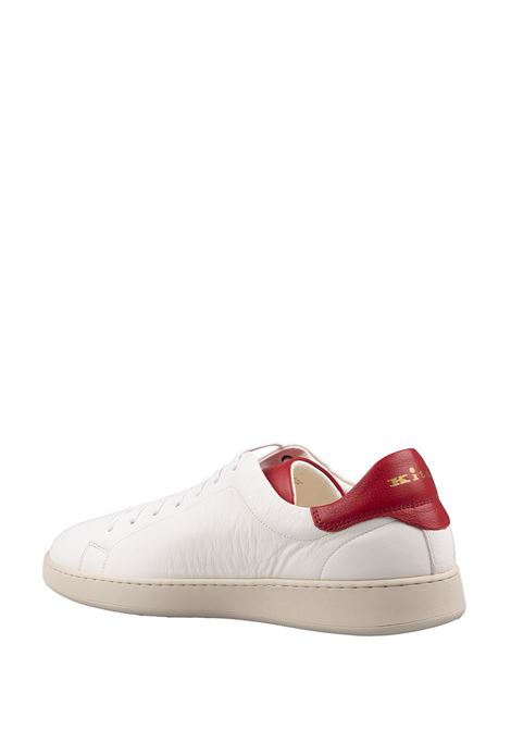 Low Sneakers In White And Red Leather KITON | USSTEN2NX002303
