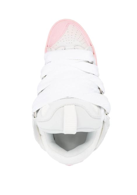 White And Pink Curb Sneakers In Leather LANVIN | FW-SKDK02-SPRA-A235000