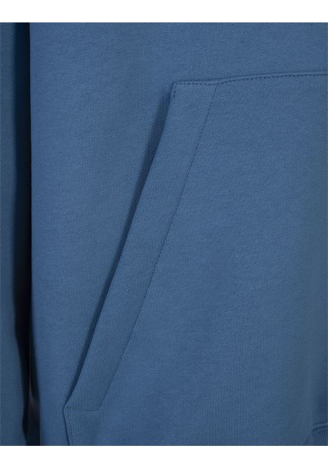 Oversized Embroidered Lanvin Paris Hoodie In Neptune Blue LANVIN | RM-HO0009-J210-A23296