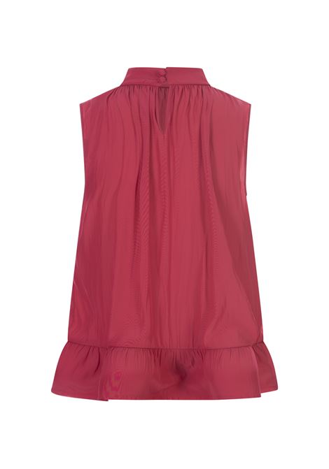Watermelon Charmeuse Top With Ruffles LANVIN | RW-TO0010-4778-A23594