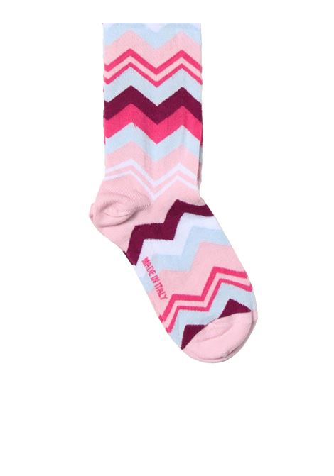 Pink Socks With Chevron Pattern MISSONI KIDS | MT0A00-Z1573579MC