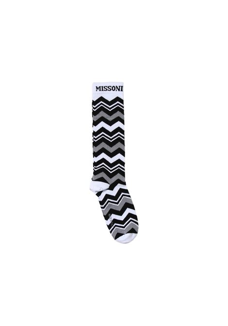 Black Socks With Chevron Pattern MISSONI KIDS | MT0A00-Z1573930BC