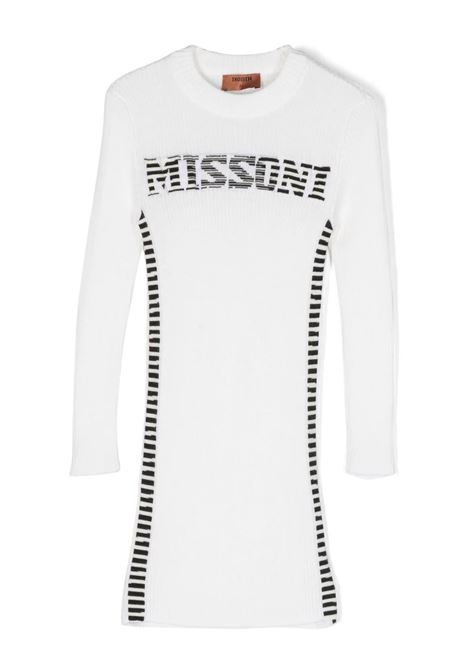 White Knitted Dress With Logo MISSONI KIDS | MT1A80-W0012100NE