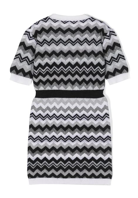 Black And White Chevron Patterned Dress MISSONI KIDS | MT1B21-W0012930BC