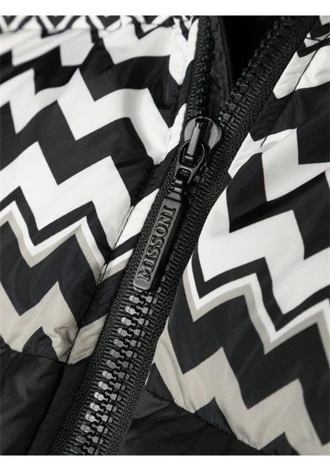 Black Down Jacket With Chevron Pattern MISSONI KIDS | MT2P50-N0191930BC