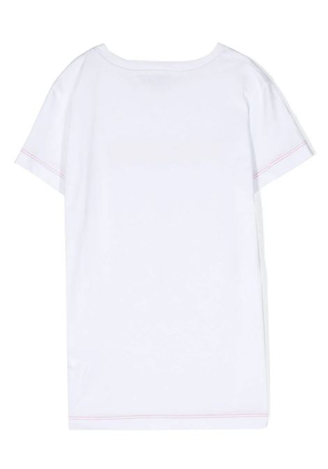 T-Shirt Bianca Con Logo Di Paillettes Fucsia MISSONI KIDS | MT8A21-J0177100FU