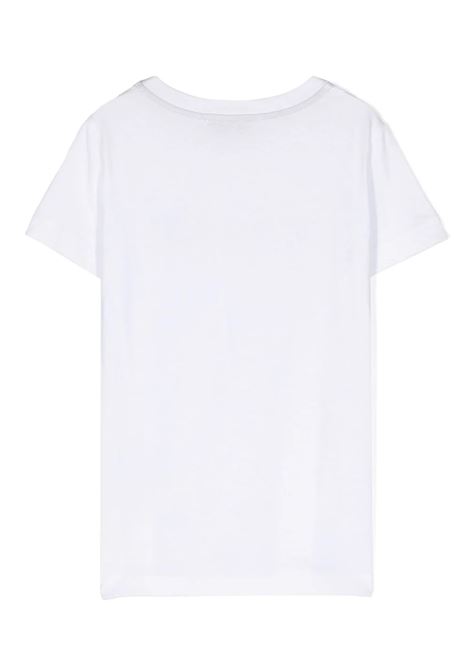T-Shirt Bianca Con Logo Di Strass a Motivo Chevron MISSONI KIDS | MT8A41-J0177100NE