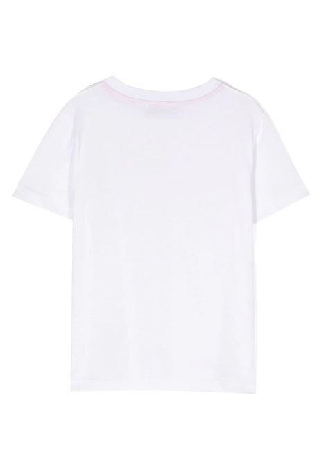 White T-Shirt With Multicoloured Rhinestone Logo MISSONI KIDS | MT8A51-J0177100