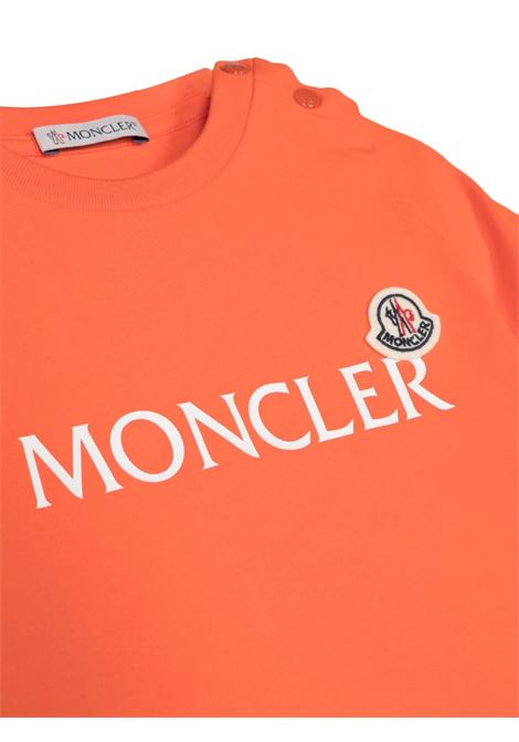 Orange T-Shirt With Logo MONCLER ENFANT | 8C000-12 8790M335