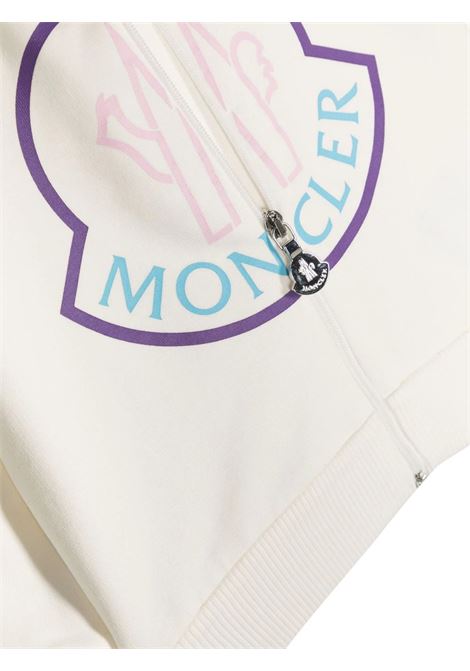 White Logo Fleece Zip-Up Hoodie MONCLER ENFANT | 8G000-03 89A23034