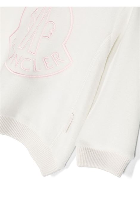 White Sweatshirt With Pink Logo MONCLER ENFANT | 8G000-10 80093034