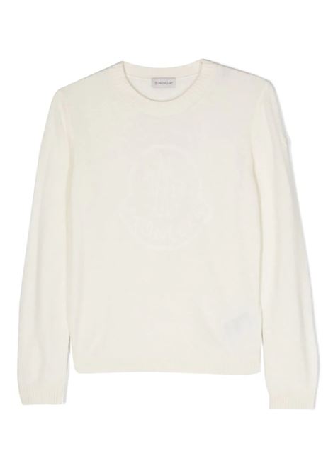 White Virgin Wool Sweater With Tone Logo MONCLER ENFANT | 9C000-05 M1241032