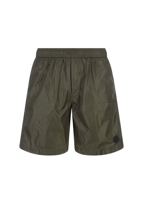 Military Green Swim Shorts With Logo Patch MONCLER | 2C000-03 53326835