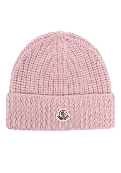 Pink Wool Beanie With Logo Patch MONCLER | 3B000-48 M113151A